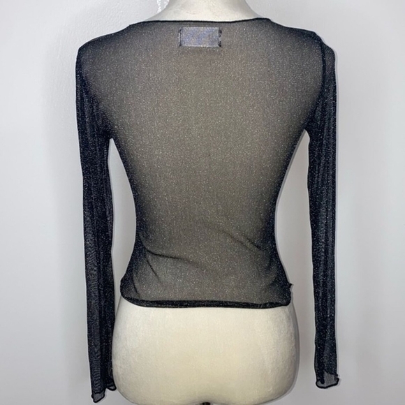 SEEK The Label Sheer Sparkly Black Top - Picture 6 of 9